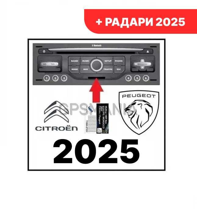 2025 Карти та радари Peugeot Citroen 3008 308 508 5008 C5 C8 RNEG