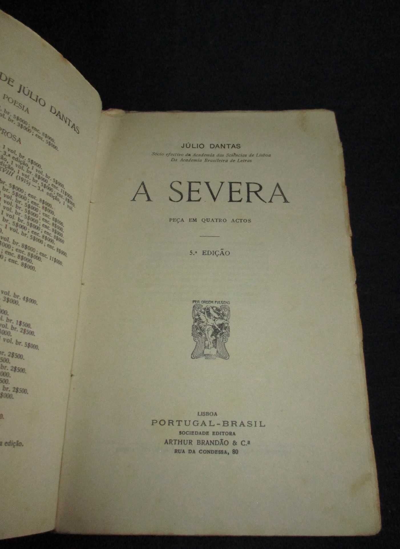 Livro A Severa Júlio Dantas