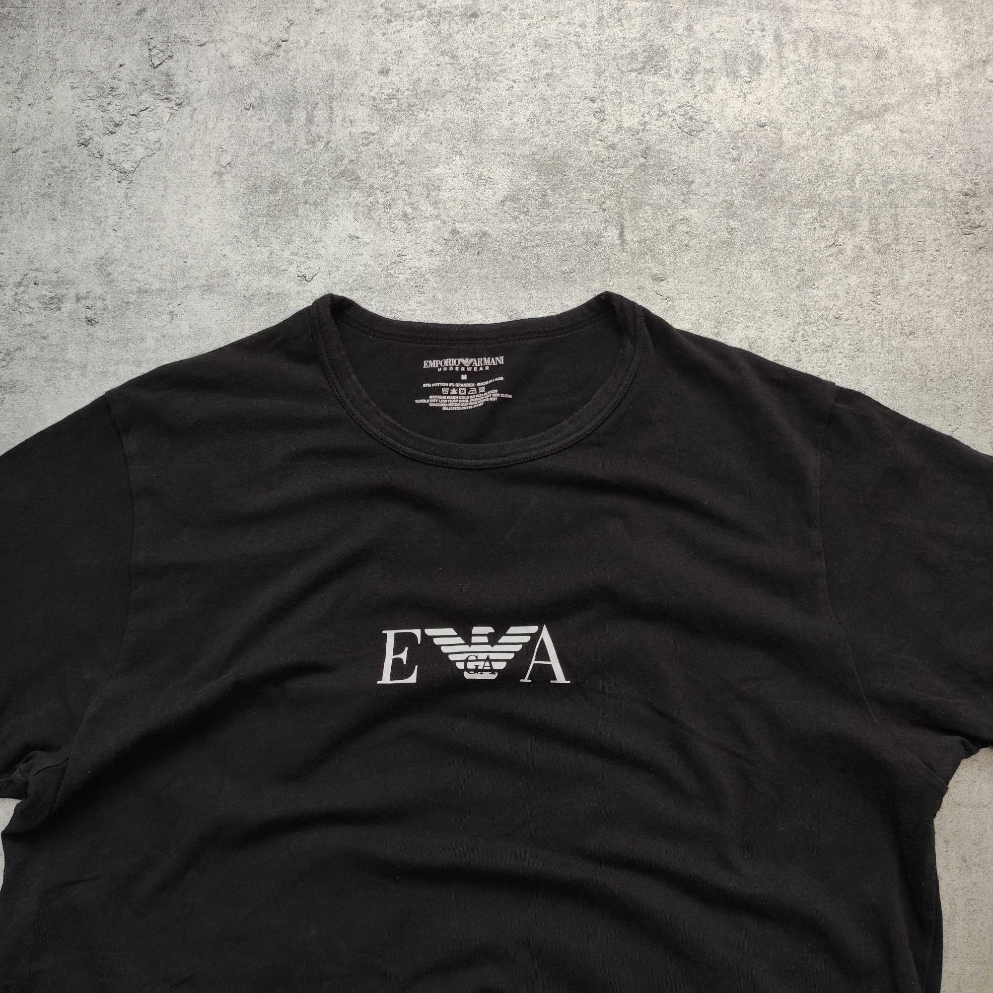 MĘSKA Koszulka Czarna Elastyczna PREMIUM Emprio Armani EA7 Casual Logo