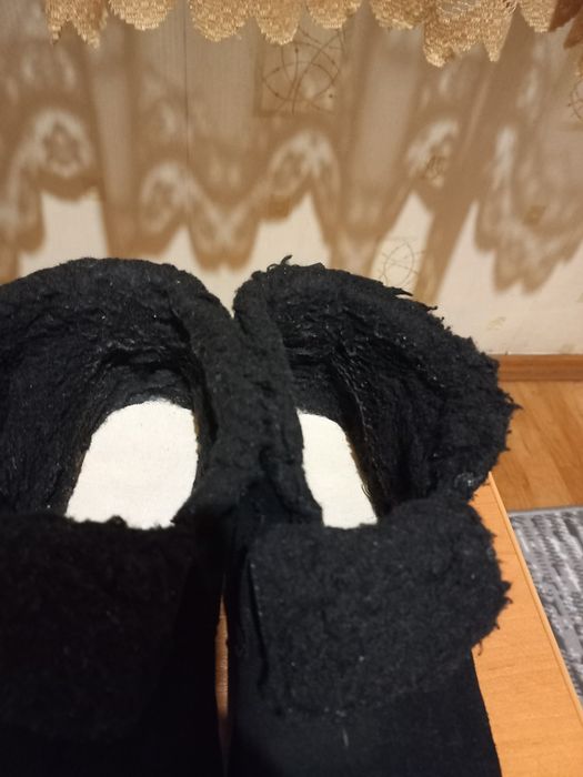 Черевики замша зимові, чорні 39.5 розмір