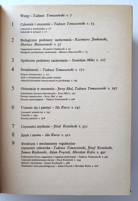 PSYCHOLOGIA, pod redakcją Tadeusza TOMASZEWSKIEGO, wydanie szóste 1982