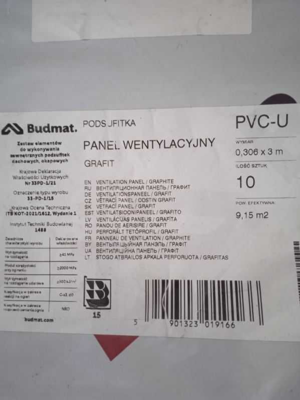 Podbitka, podsufitka PVC grafit, antracyt Budmat