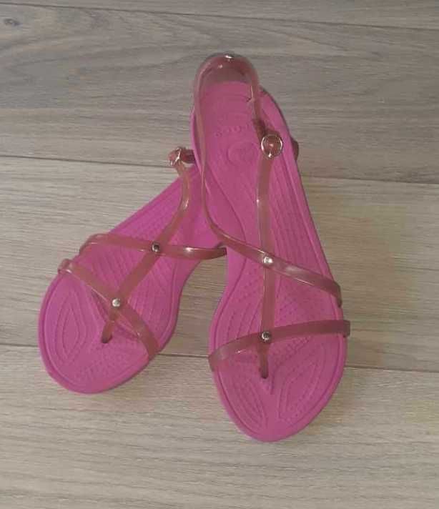 Różowe sandały gumowe Crocs z zapięciem W7 37 38