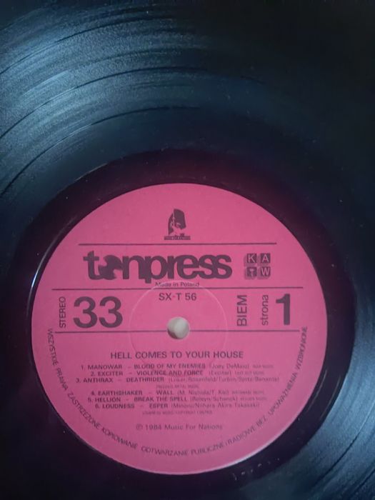 Hell comes to your house, winyl, Tonpress