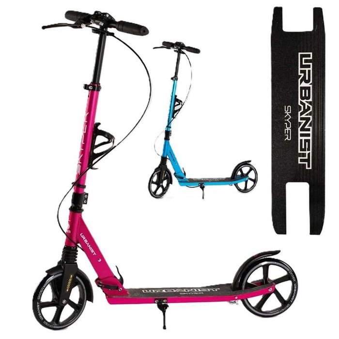 Самокат двохколісний ручне гальмо колесаPU20см амортизатор 2 види