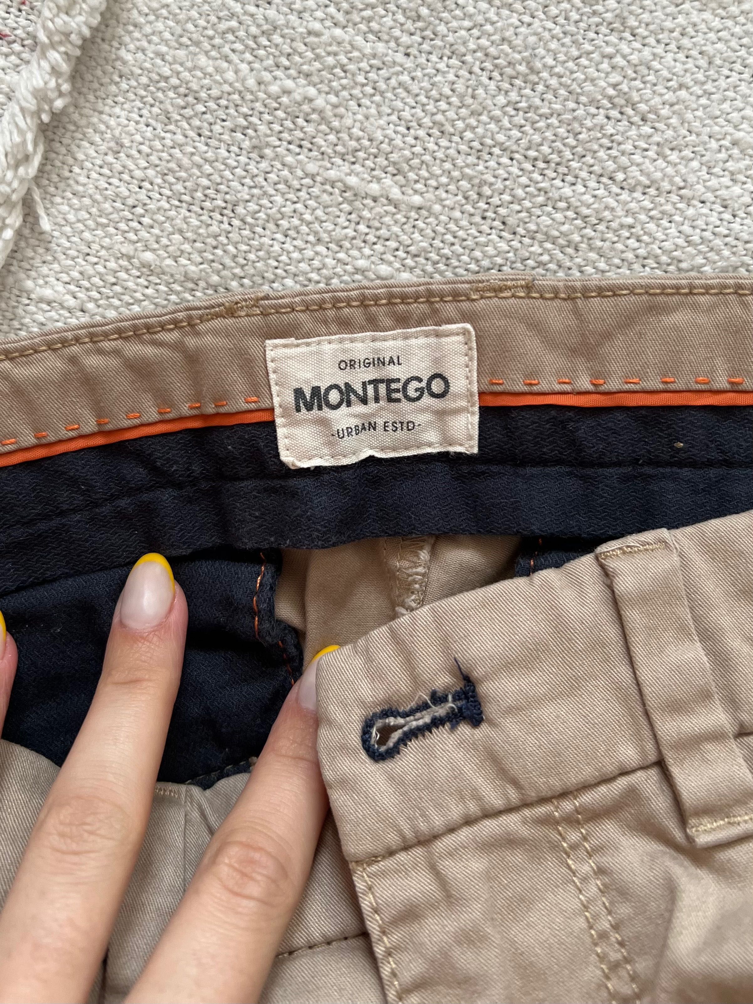 Proste beżowe spodnie chinosy Montego