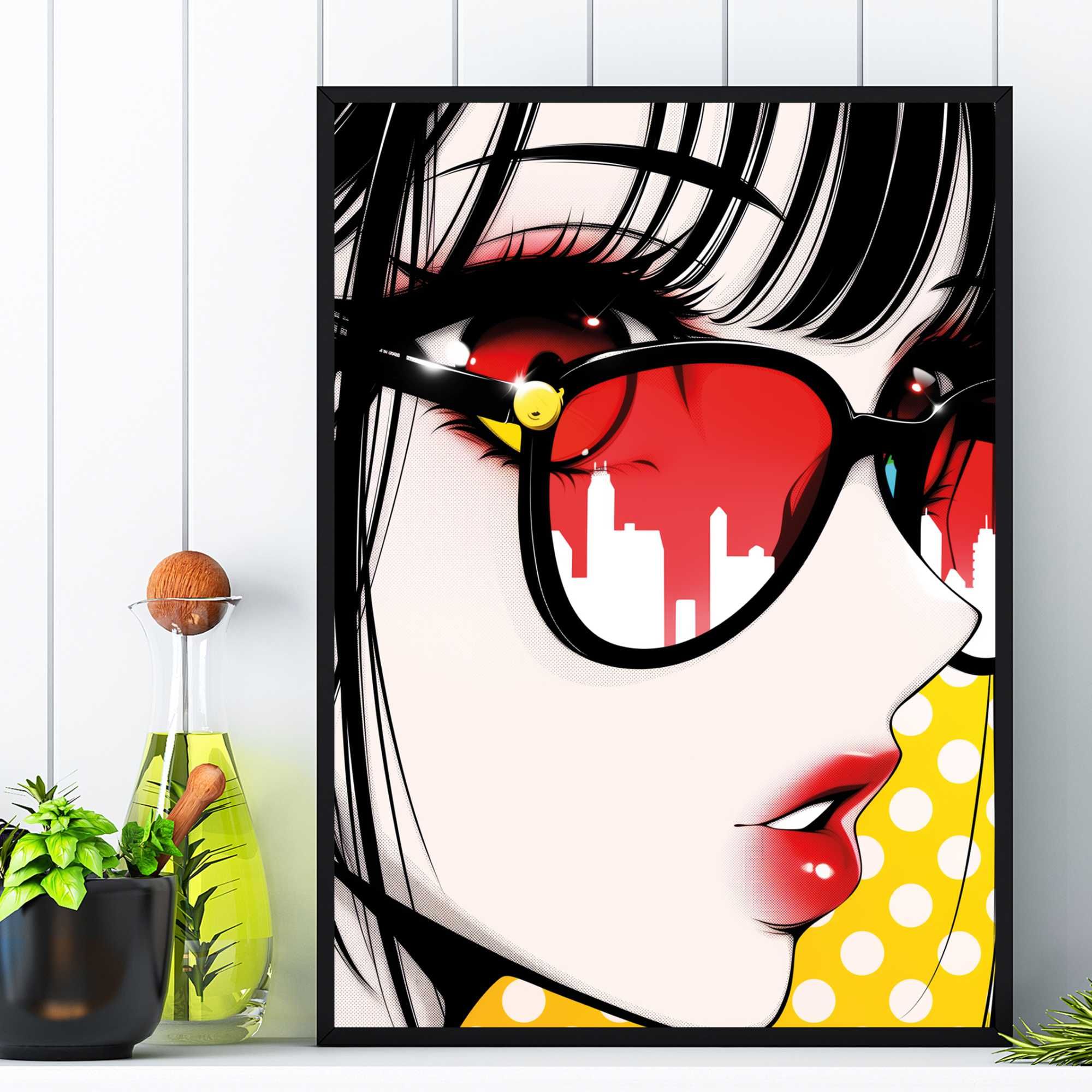 plakat anime manga japoński styl, plakat postać anime styl manga