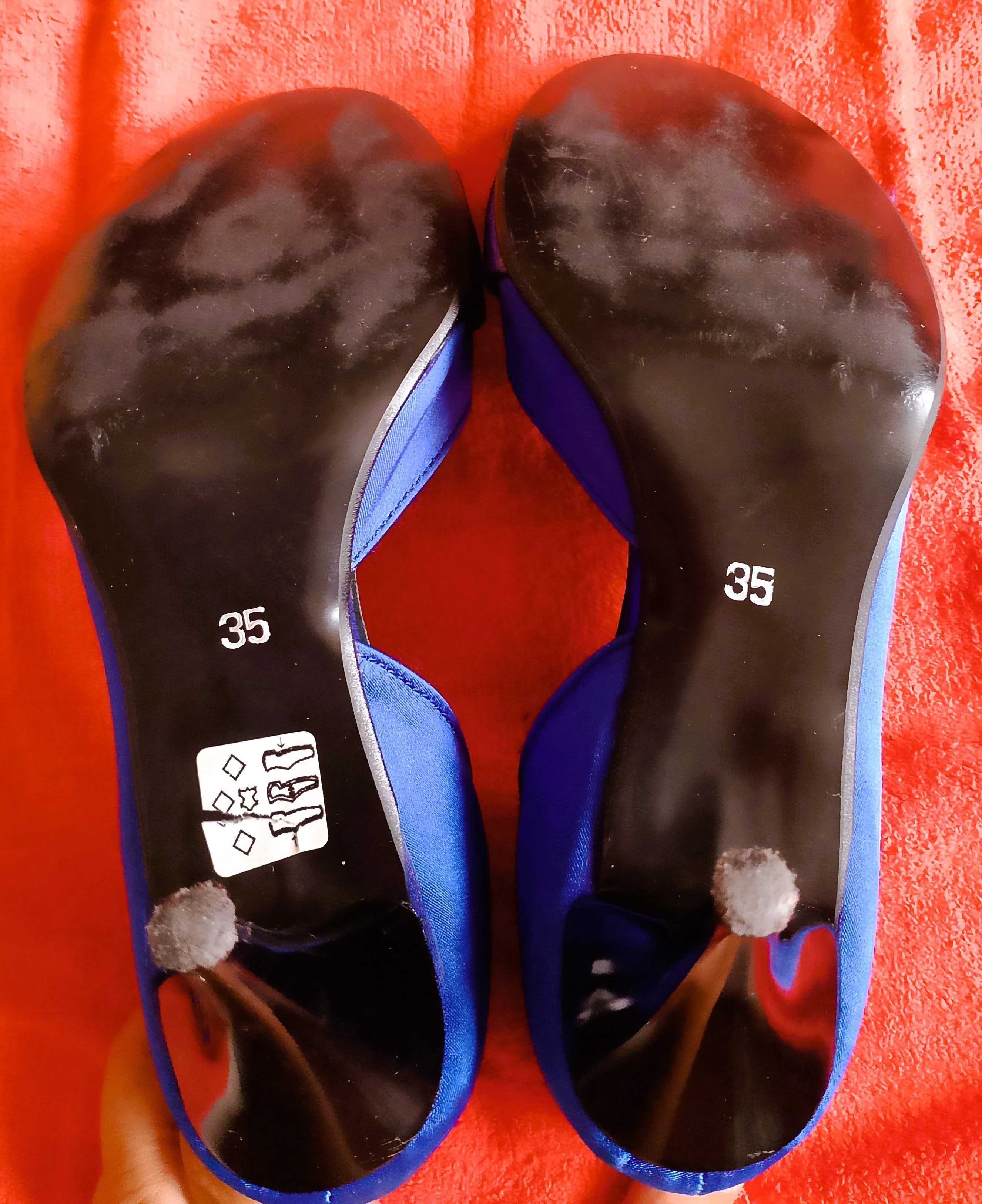Eleganckie, chabrowe buty damskie, rozmiar 35 (K by Clarks)