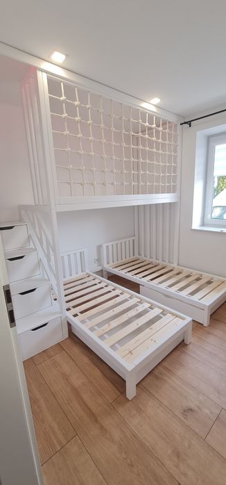 Antresola łóżko drewniane piętrowe +2 łóżka