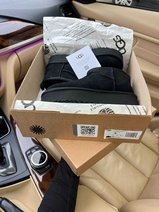 Уггі UGG Ultra Mini Black Platform Угг Преміум (36-41)
