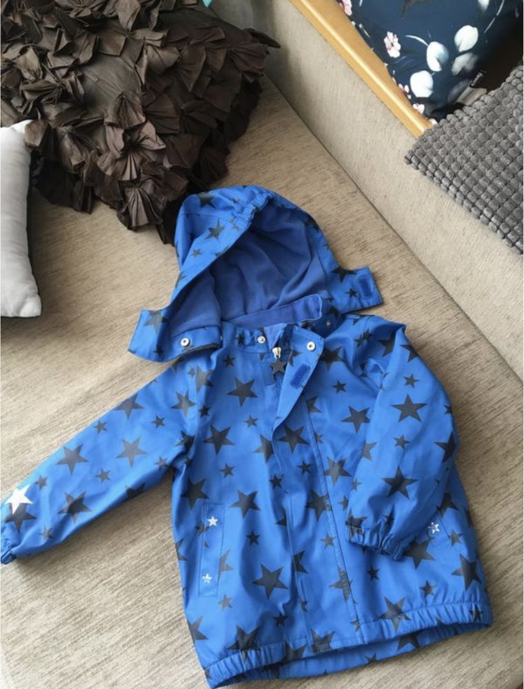 Синя дитяча вітровка дощовик з капюшоном і зірочками фірмова