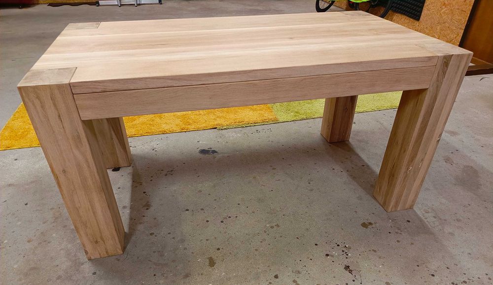 Stół dębowy 160x90 dostawki 240x90cm drewniany grube nogi stolarz