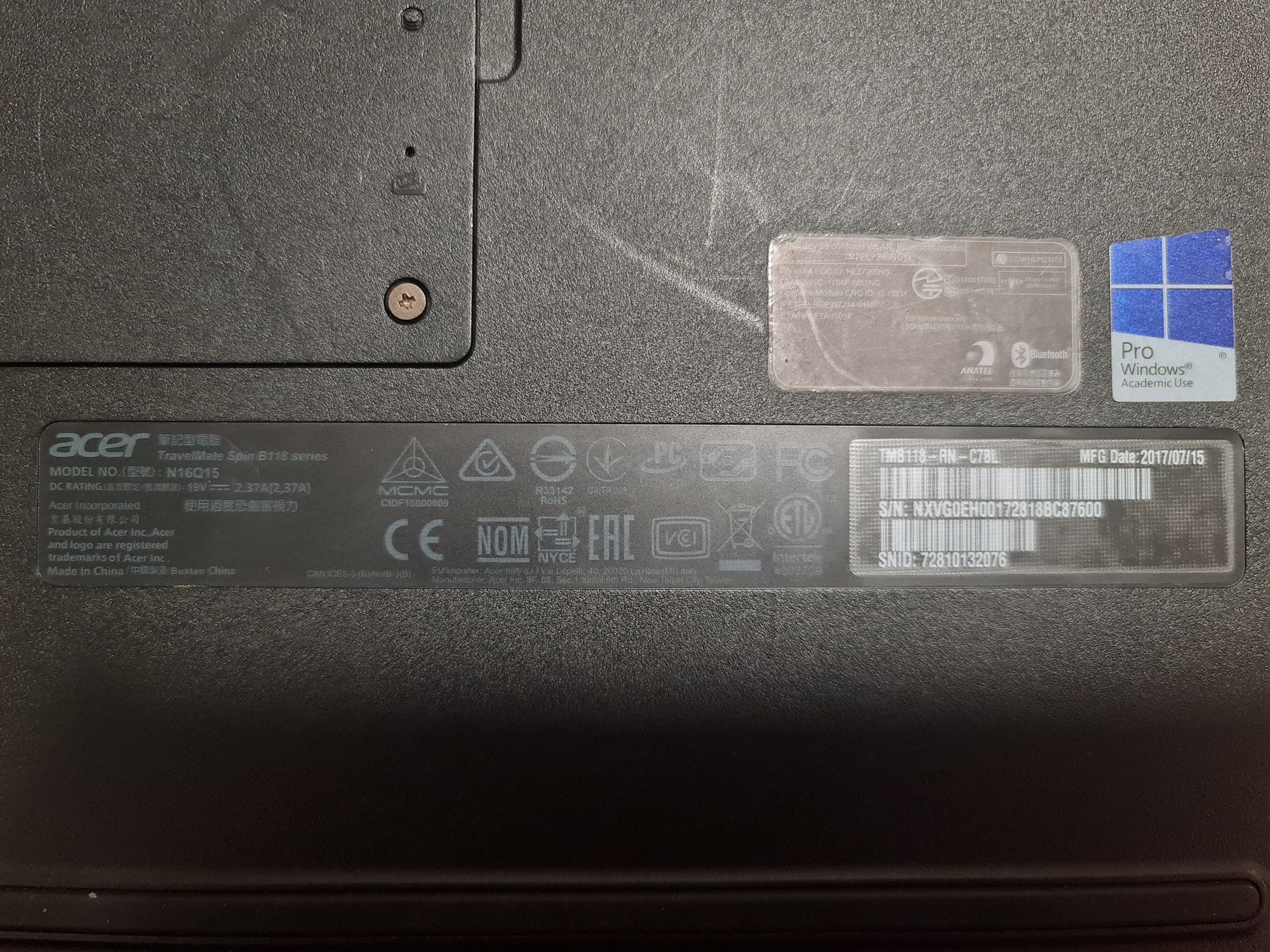 uszkodzony mały laptop 2w1 Acer TravelMate Spin B118-RN