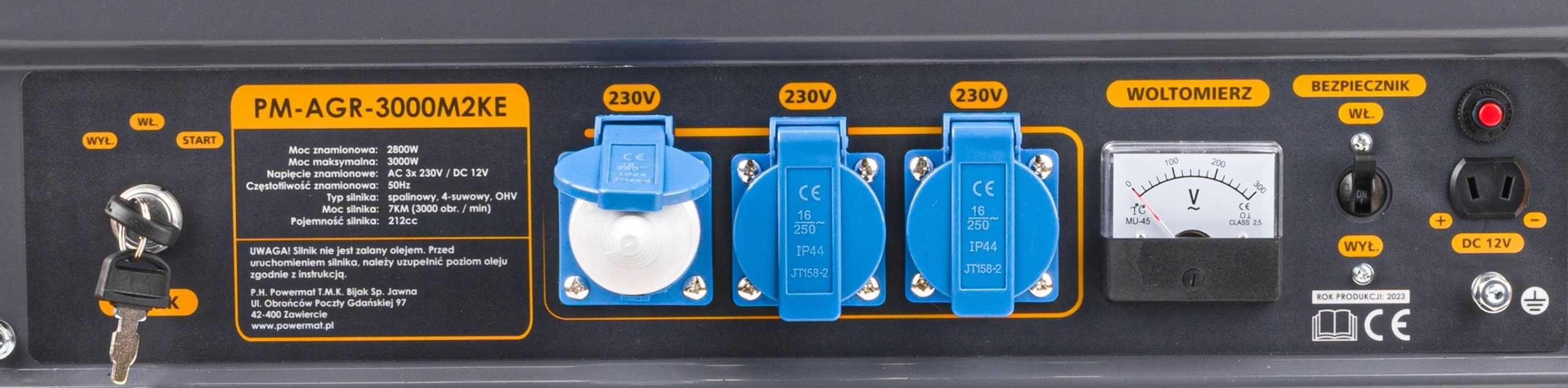 Agregat PRĄDOTWÓRCZY Generator 3000W 230V Rozruch PM-AGR-3000M2KE