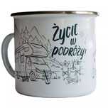 Kubek emaliowany - Życie w podróży!. TravelSet. Nowy Produkt