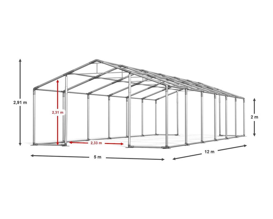 5x12x2m Namiot imprezowy Hala przemysłowa wystawowa Całoroczna W ISD