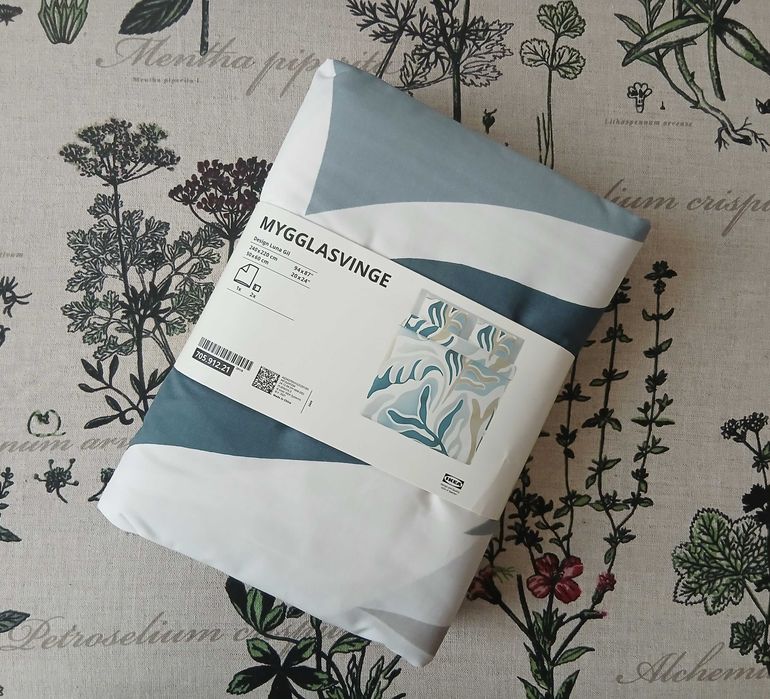 IKEA MYGGLASVINGE komplet pościeli 240x220 perkal