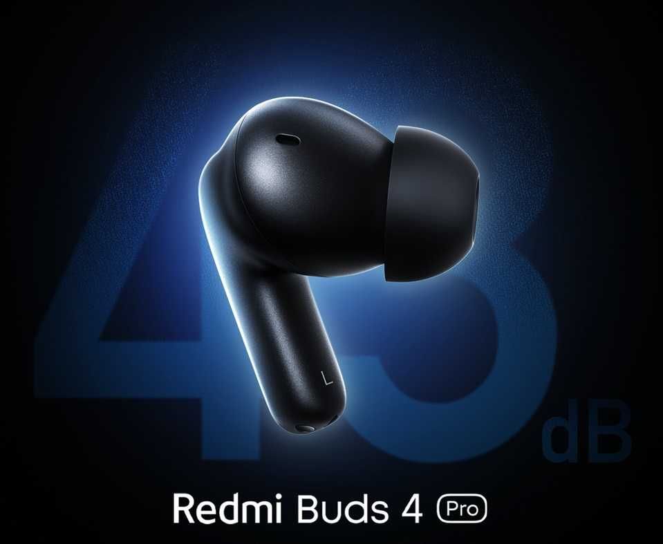 ⇒ Xiaomi Redmi Buds 4 Pro Global - наушники с ANC 43dB 9/36ч 3mic 59ms