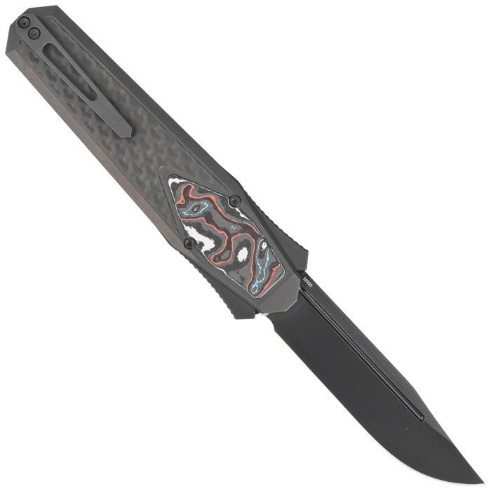 Nóż grawitacyjny Remette Swordfish Black DLC Titanium / Red Blue