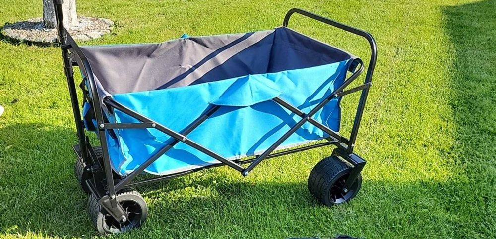 Wytrzymały Wózek Wędkarski Turystyczny Plażowy Kemping Składany 150L