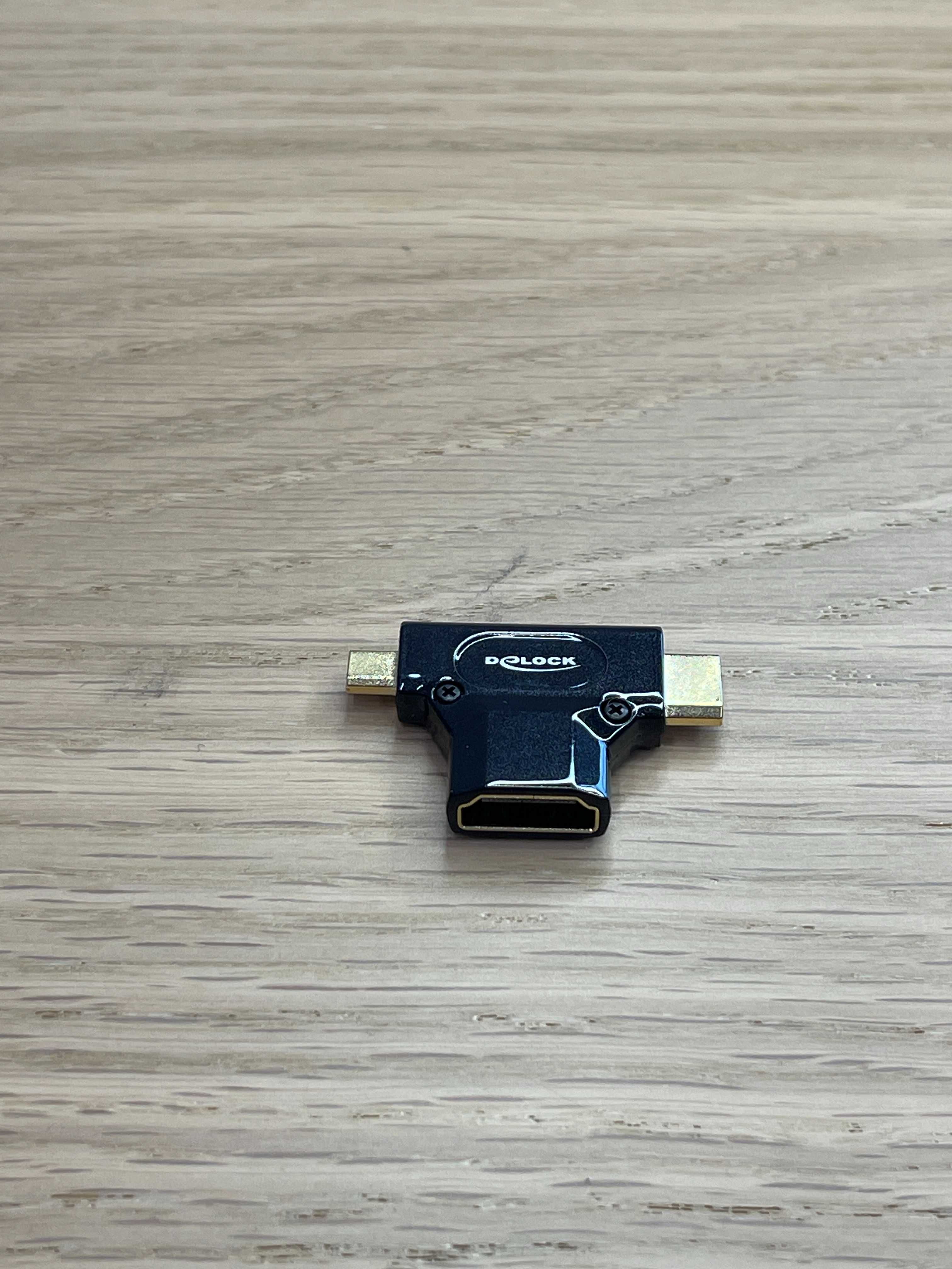 Adapter AV Delock HDMI Micro - HDMI Mini - HDMI czarny (65666)