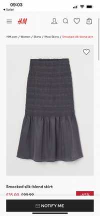 H&M nowa jedwabna spodnica Blend Silk rozmiar 34