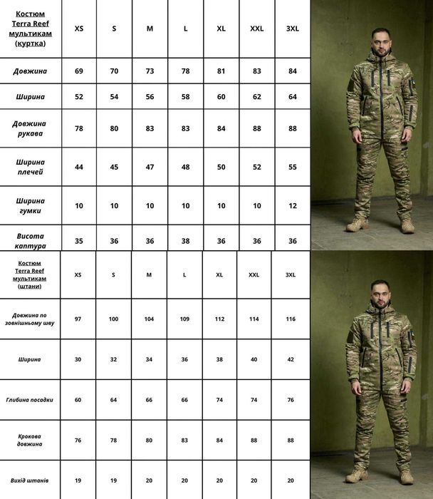 Військова форма утеплена зимова мультикам, костюм тактичний з флісом