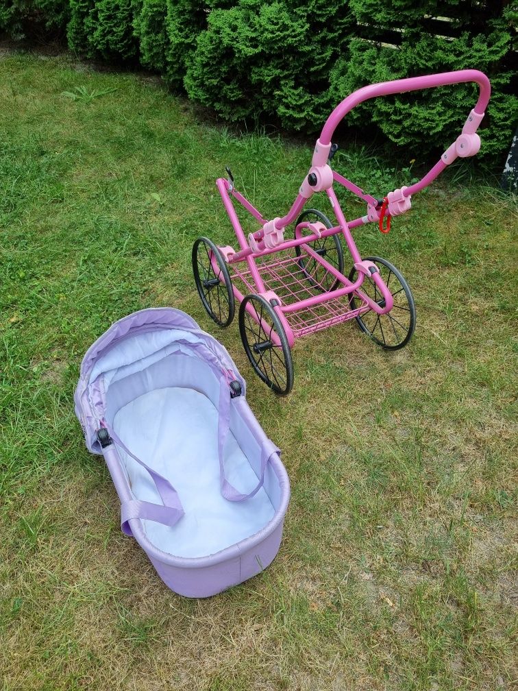 Wózek duży, głeboki dla lalek. Retro.