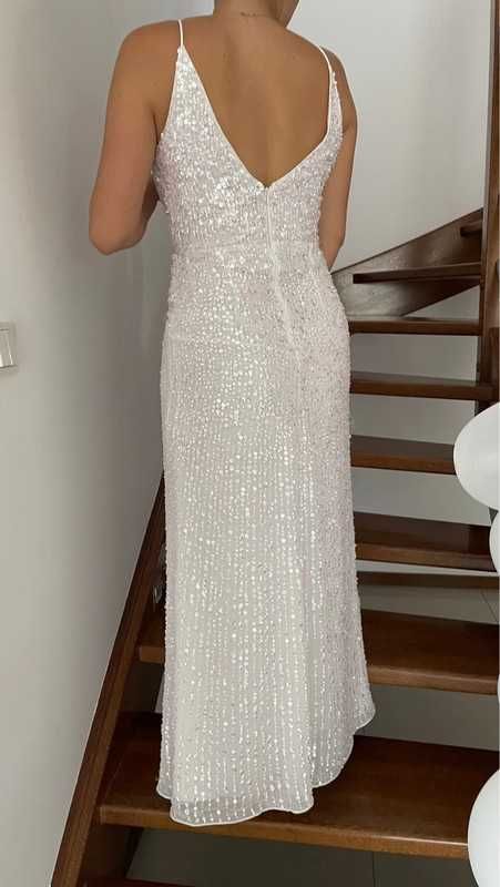 ASOS Bride, sukienka biała cekinowa, sukienka ślubna