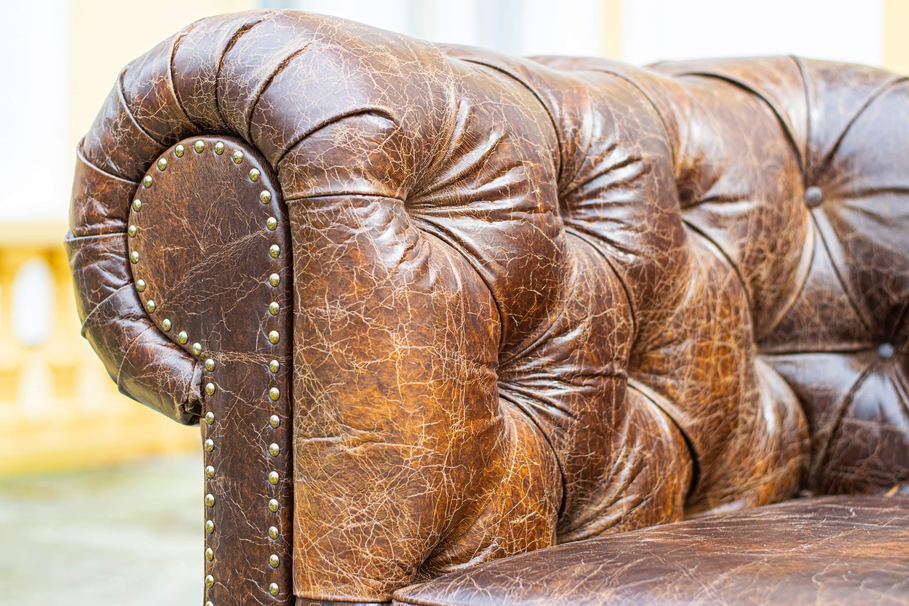 Sofa Chesterfield SKÓRA NATURALNA