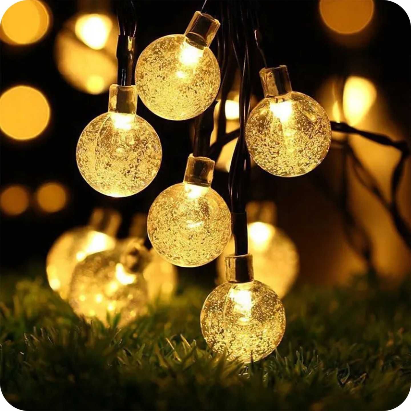 girlanda solarna ogrodowa lampki solarne 50 x led na balkon 7 m