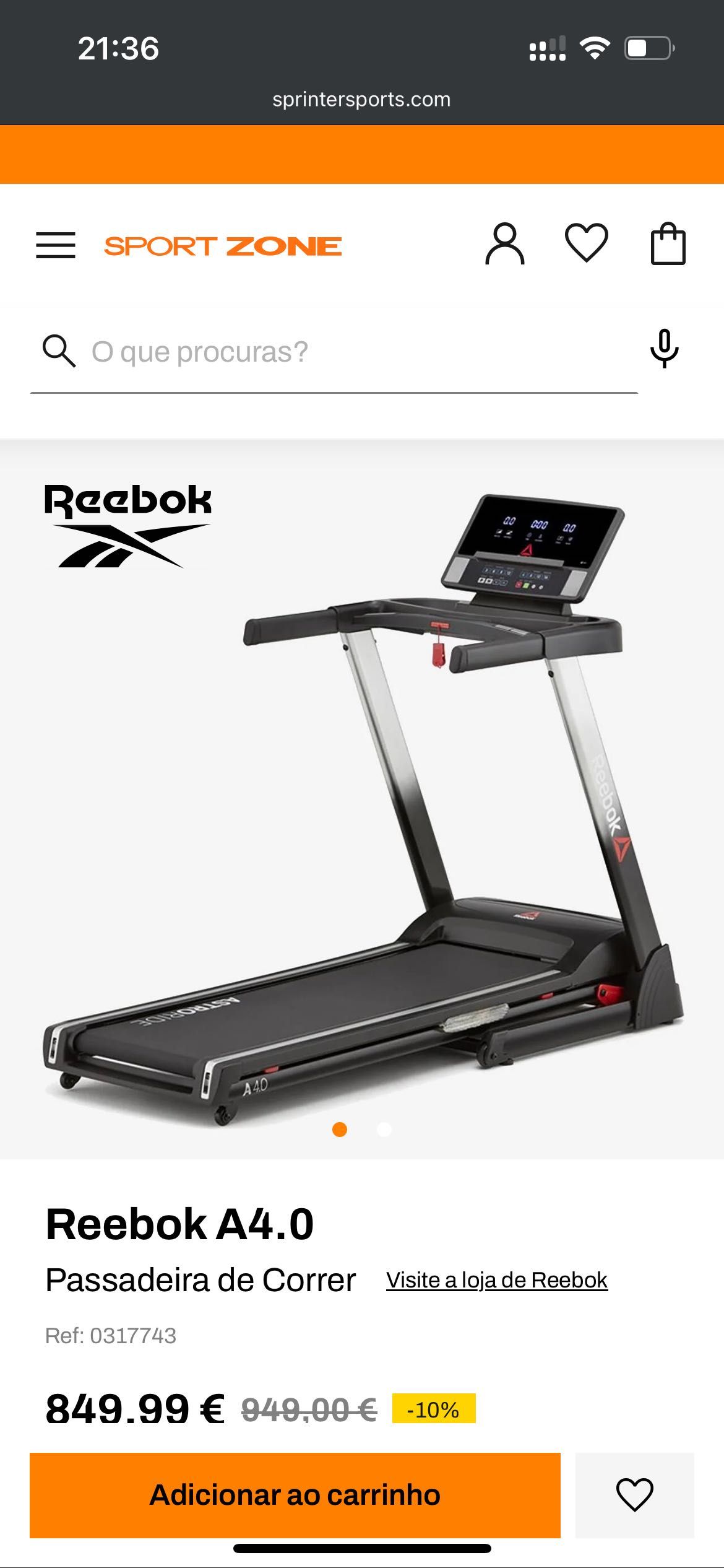 Passadeira de Correr | Reebok A4.0