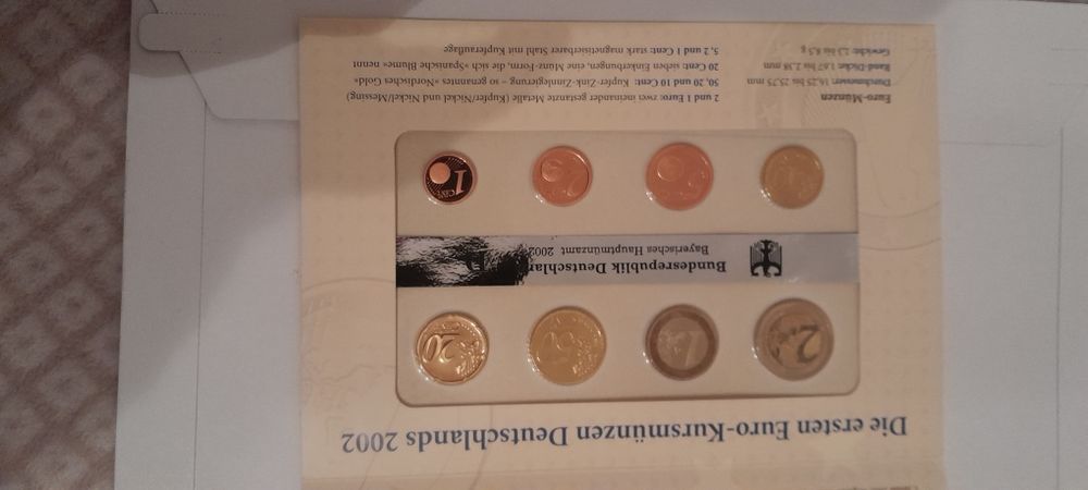 Zestaw monet Euro  Niemiecki 2002roku