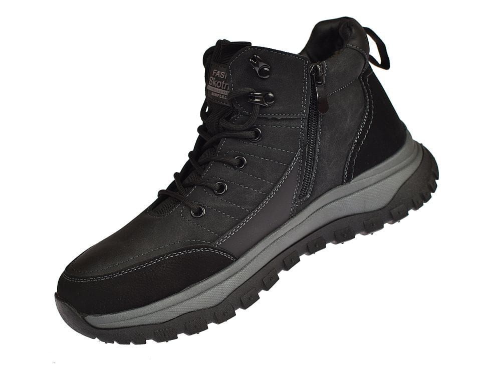 Buty trekkingowe trapery na suwak męskie wysokie 0728 bk rozm. 40