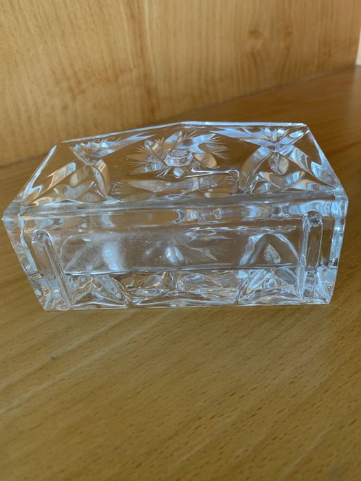 2 Suportes de vidro cristal, para guardanapos.