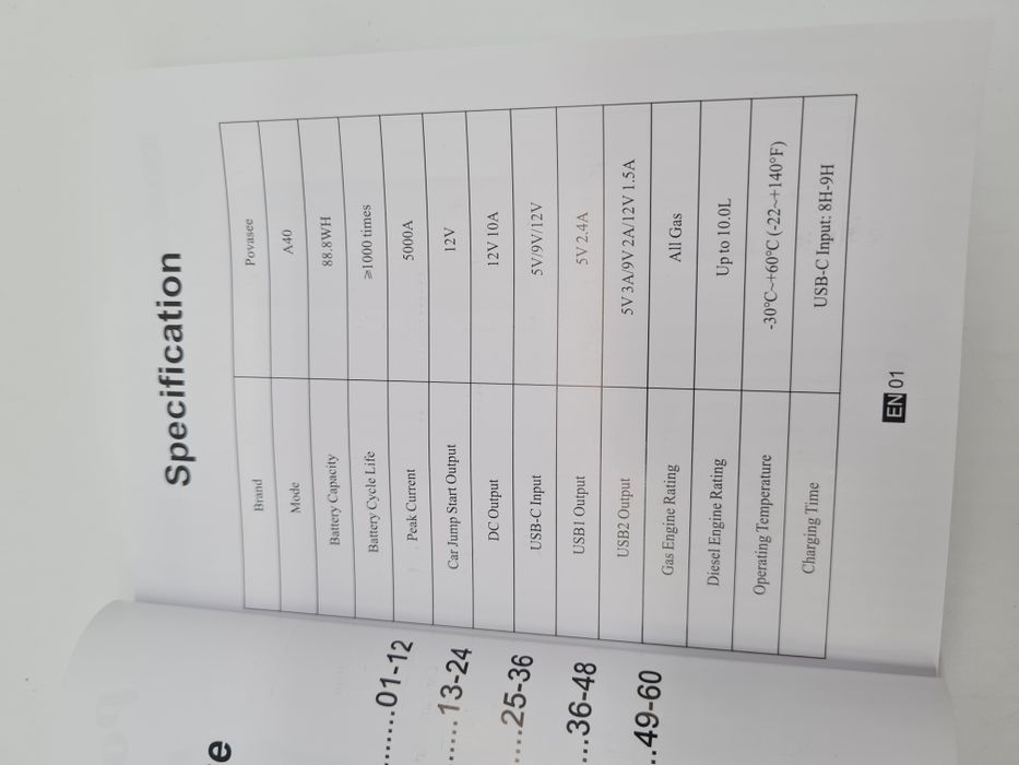 Powerbank jump starter booster auto rozruch awaryjny 5000A 88,8Wh