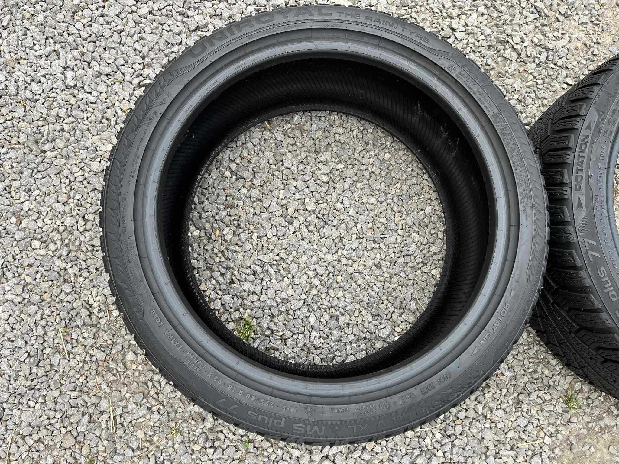 Opony 225/40R18 Uniroyal MS Plus 77 Zima 2sztuki 7,16mm bieżnika