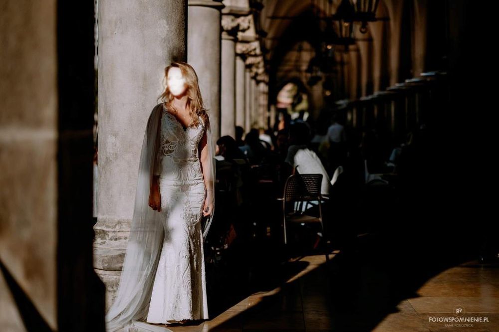 Suknia ślubna Avenue 22 Emily S 36 Kremowa Różowa Rybka Koronkowa