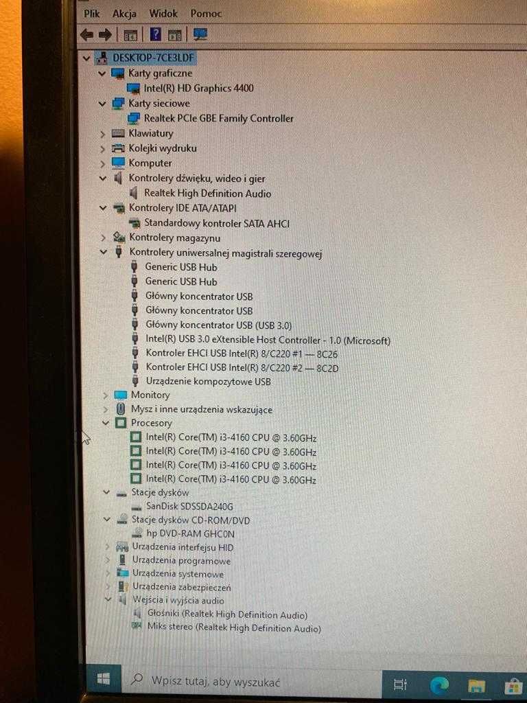 Komputer Stacjonarny PC Intel Core i3 4160 CPU 3,60GHz