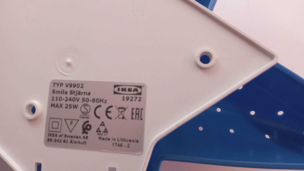 IKEA Smila Stjarna Lampa Ścienna Niebieska Gwiazda Lampka Gwiazdka