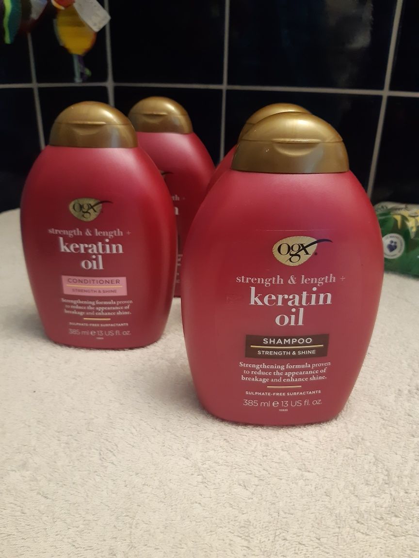 Keratin oil ogx szampon i odżywka 4x 385 ml