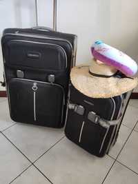 torby podróżne kewlarowe  walizki kabinowa usztywniane komplet skóra