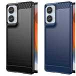 Противоударный чехол бампер для Motorola Moto G85 карбон 2 цвета Ж85