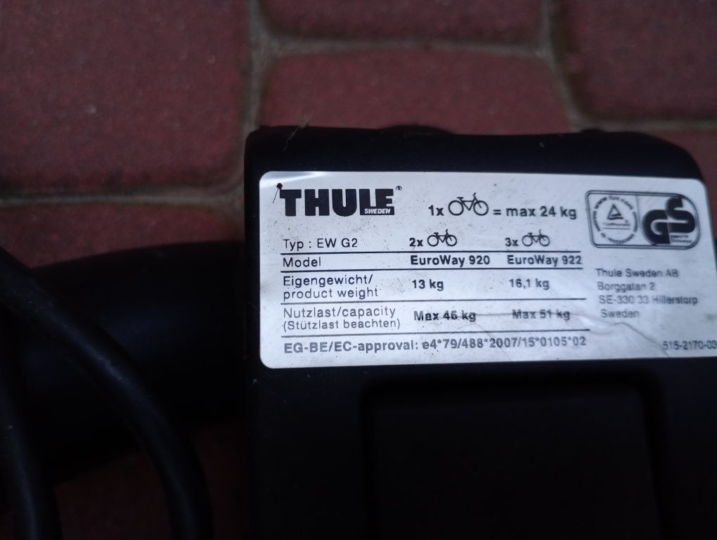 Bagażnik rowerowy na hak Thule 920