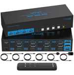 8K HDMI Displayport KVM Switch 3 монітори 4 комп’ютери 4K144Hz USB 3.0