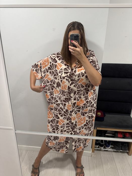 Długa sukienka maksi maxi midi koszulowa na guziki