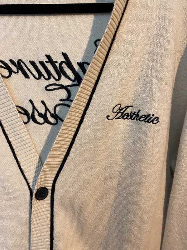 casaco cardigan beje de algodão