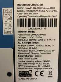 Инвертор бесперебойник inverter charger  an-sc102-azure-2000