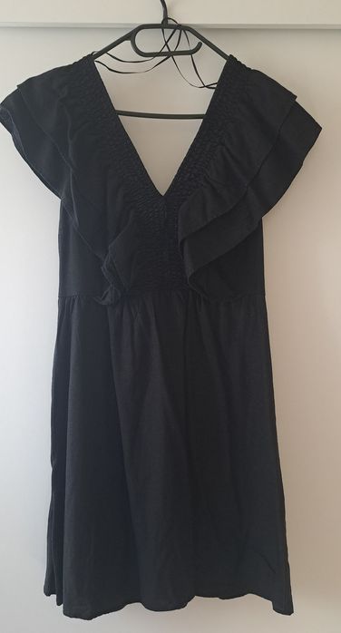 Sukienka przymglona czarń (len), r.38 (metka40) Orsay