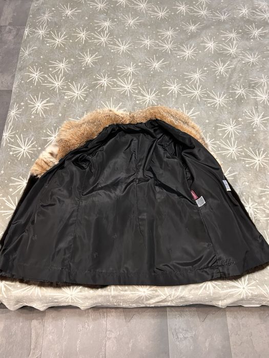 Шуба норкова комір рись